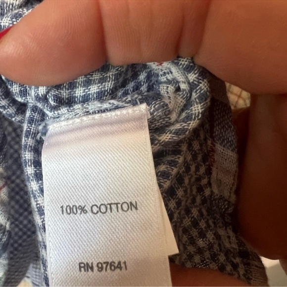 Large petite J. Jill Blue Plaid Button Front Soft Gauze
Long Sleeves - Picture 11 of 16